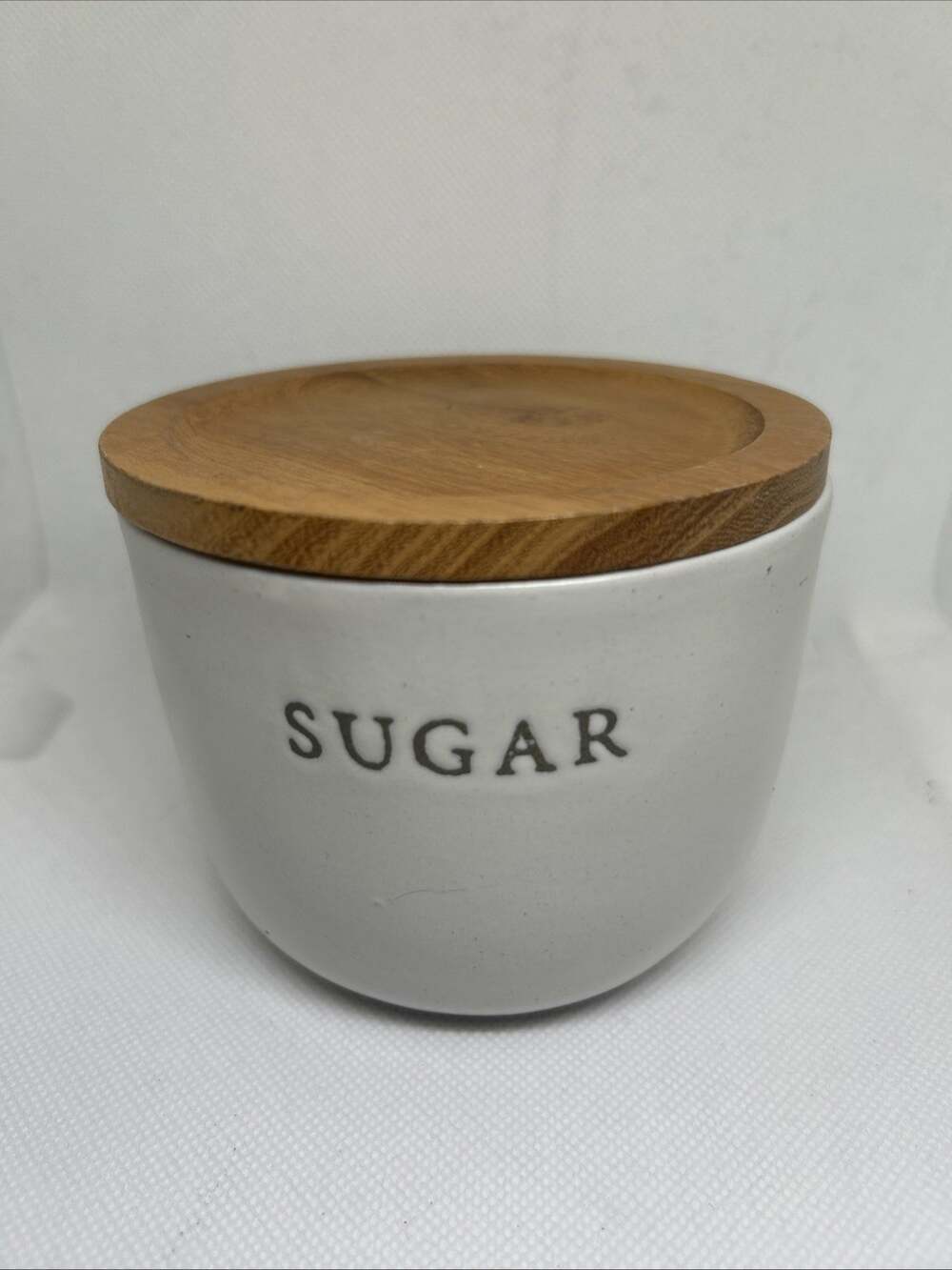 Hearth & Hand w/ Magnolia Stoneware Sugar Jar Round Wood Lid Farmhouse